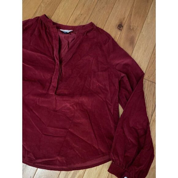 NWOT Universal Thread women's red corduroy v-neck cotton top size XS - Picture 3 of 8
